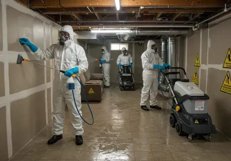 Basement Moisture Removal and Structural Drying process in Vance, AL